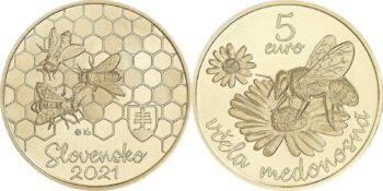 Slovakia 2021 5 euro Honeybee