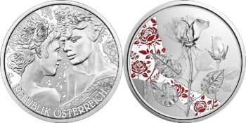 Austria 2021. 10 euro Rose. Ag (Proof)