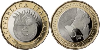 Italy 2022. 5 euro. Comando carabinieri antifalsificazione monetaria