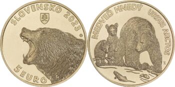 Slovakia 2023. 5 euro. brown bear