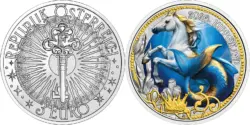 3 евро Австрии 2026. Морской конёк Austria 2026. 3 euro. Hippokamp