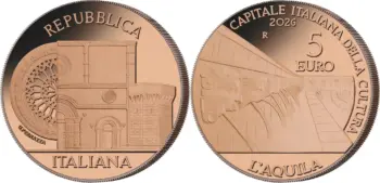 Italy 2026. 5 euro. Aquila