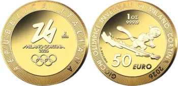 Italy 2026. 50 euro. Olympic games
