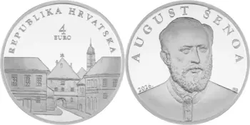 4 евро Хорватии 2026. Август Шеноа Croatia 2026. 4 euro. August Senoa