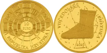 10 евро Хорватии 2026. Вучедольская культура Croatia 2026. 10 euro. Vucedolska kultura
