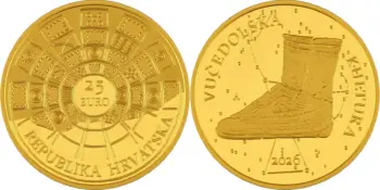 25 евро Хорватии 2026. Вучедольская культура Croatia 2026. 25 euro. Vucedolska kultura
