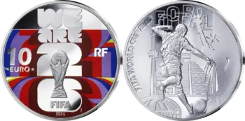 10 евро Франции 2026. FIFA France 2026. 10 euro. FIFA